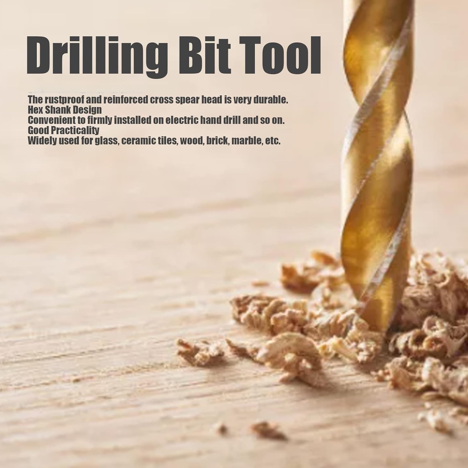 JUSTINLAU Mata Bor Tungsten Carbide Cross Hex Tile Drill Bit - FM3