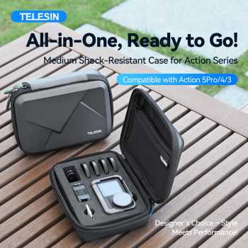 TELESIN Tas Kamera Hard Case Action Cam DJI Osmo Action 3/4/5 Pro - S6-PRC-06-TDJ