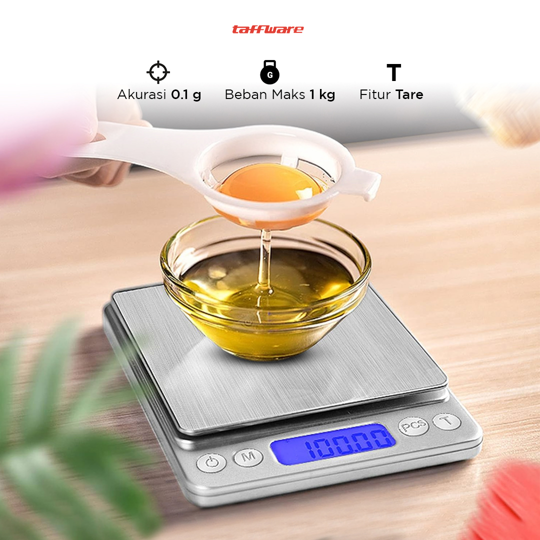 Taffware Digipounds Timbangan Dapur Mini Digital Scale 1kg 0.1g - i2000