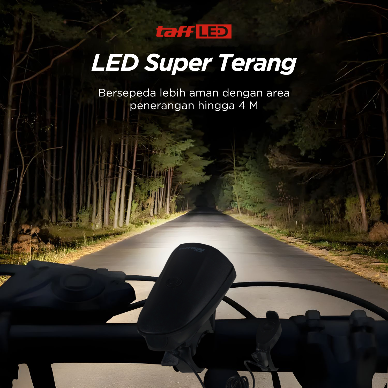 TaffLED Lampu Depan Sepeda Klakson LED CREE XPG 250 Lumens 1200mAh - 7588
