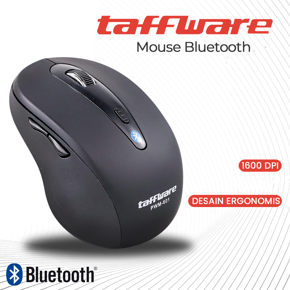 Taffware Mouse Bluetooth Wireless Optical Ergonomic Design 1600DPI - PWM-601