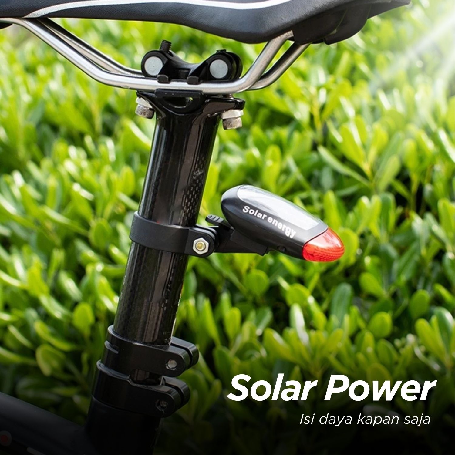 Solar Bicyle Taillight Warning Light Lampu Rambu Sepeda - 909