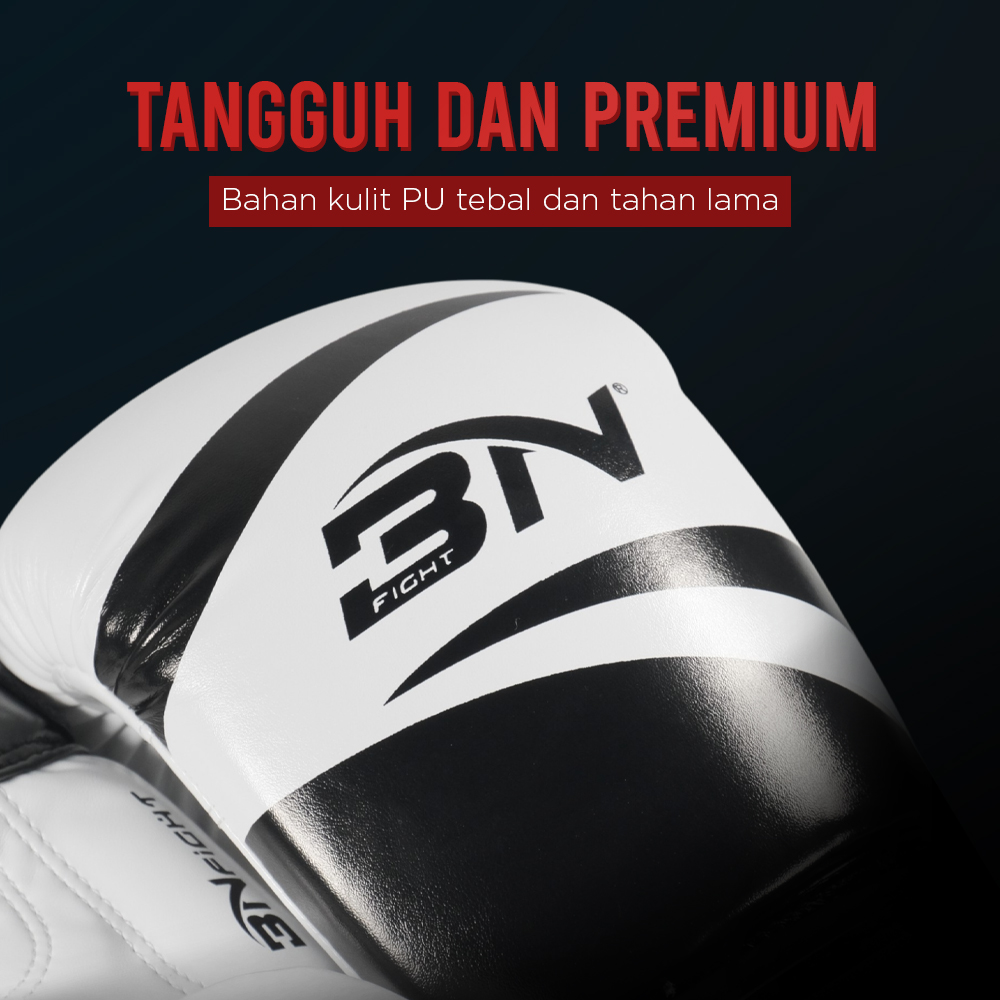 BN Fight Sarung Tangan Tinju Boxing Muay Thai Leather Glove Breathable - BNST-1601