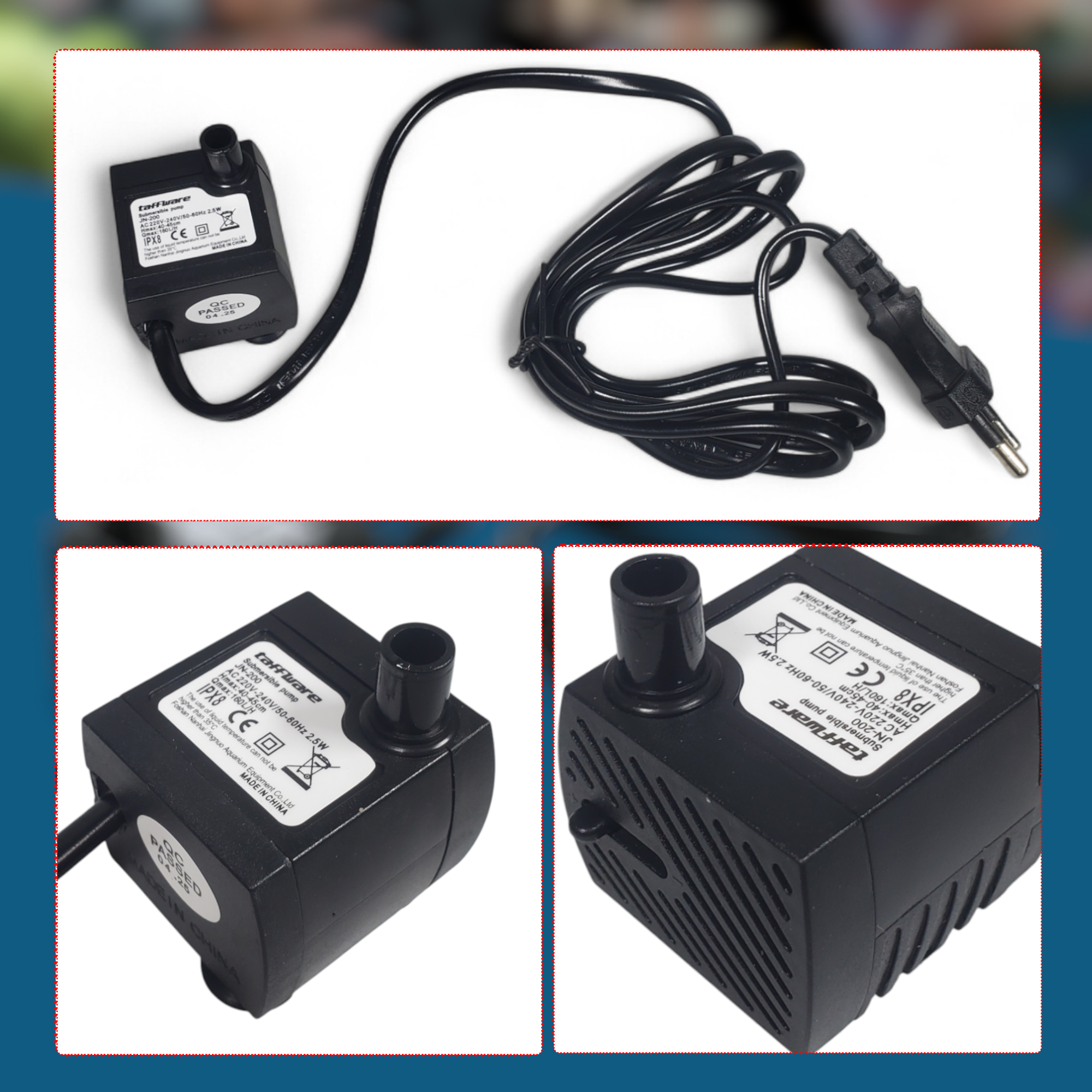 Taffware Pompa Air Aquarium Ikan Submersible Pump Fish Tank 220-240V - JN-300/JN-200
