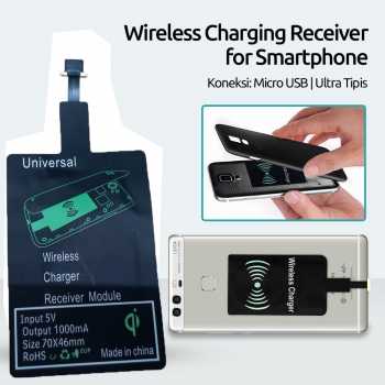 Jual Qi Wireless Charging Reverse Micro USB Receiver for
