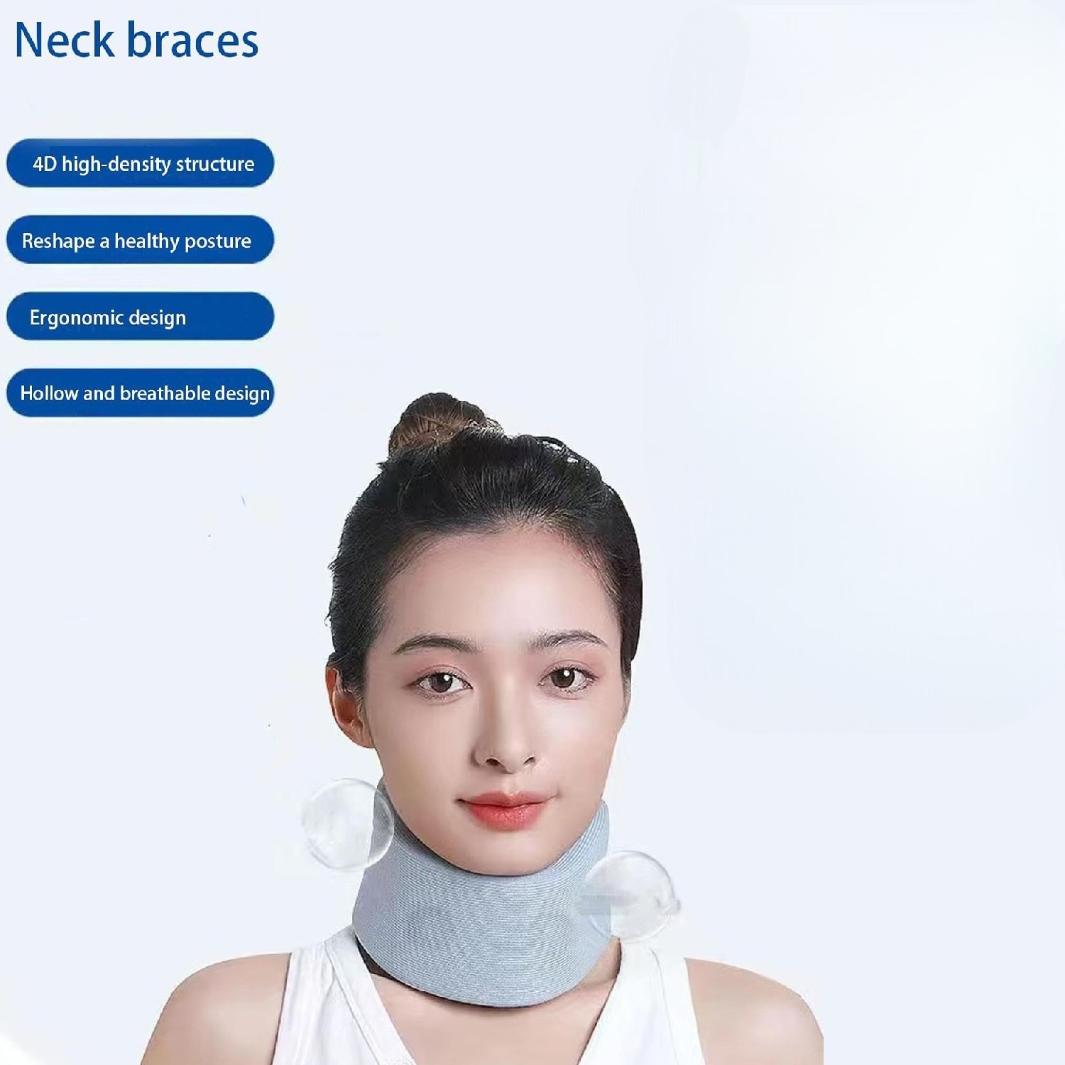 DELMU Penyangga Leher Collar Neck Cervical Support Adjustable Size L - D-34