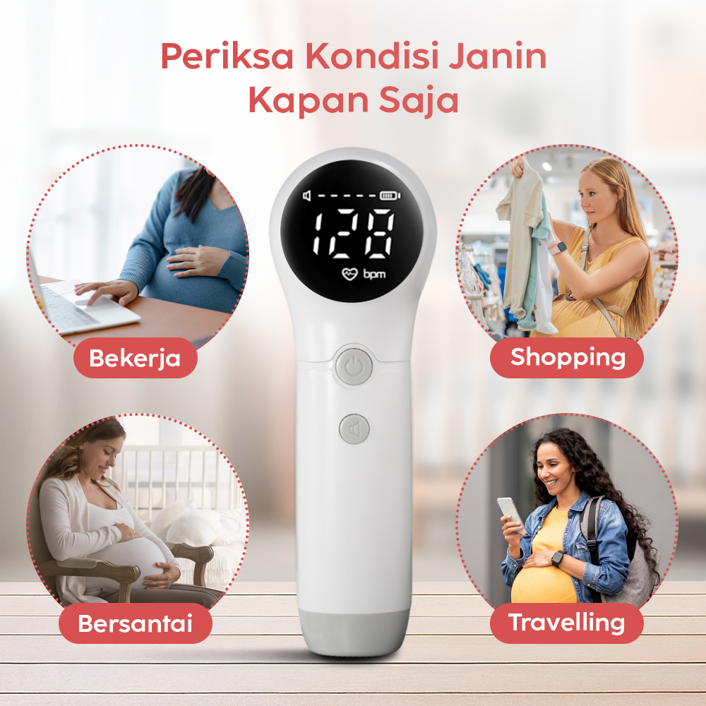 IFD Alat Deteksi Jantung Janin Fetal Doppler Heartrate Monitor - U8-25