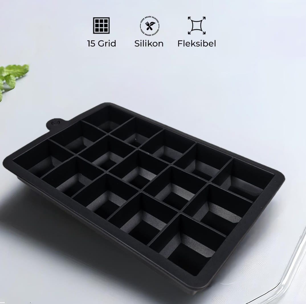 SSGP Cetakan Es Batu Silikon Kotak 15 Grid Ice Cube Tray - DY0971