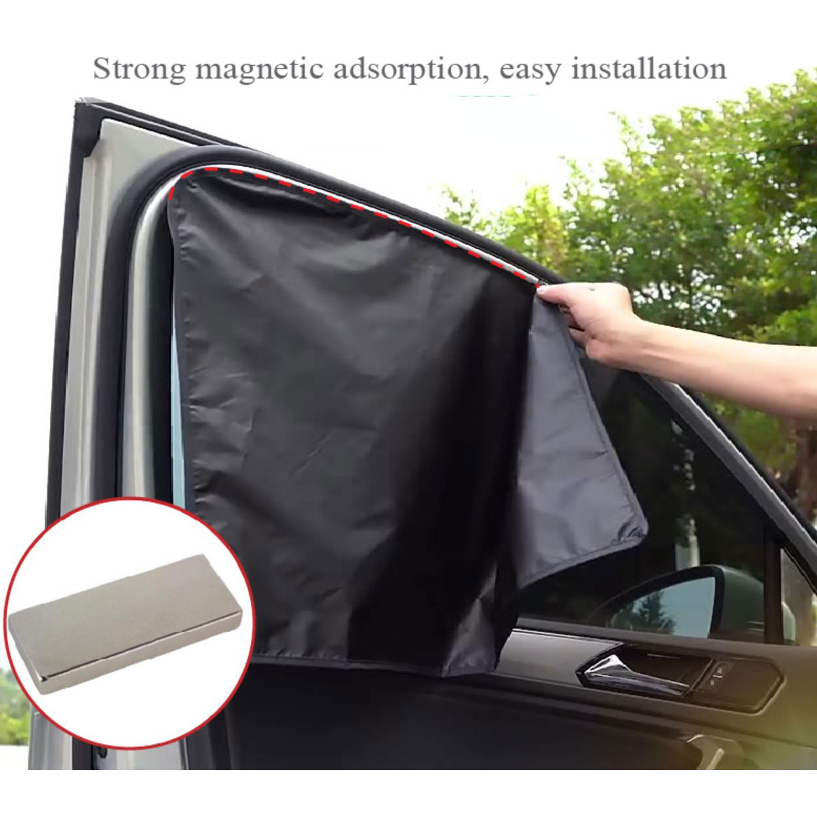 YZH Pelindung Panas Kaca Mobil Magnetic Sunshade Front and Rear Glass