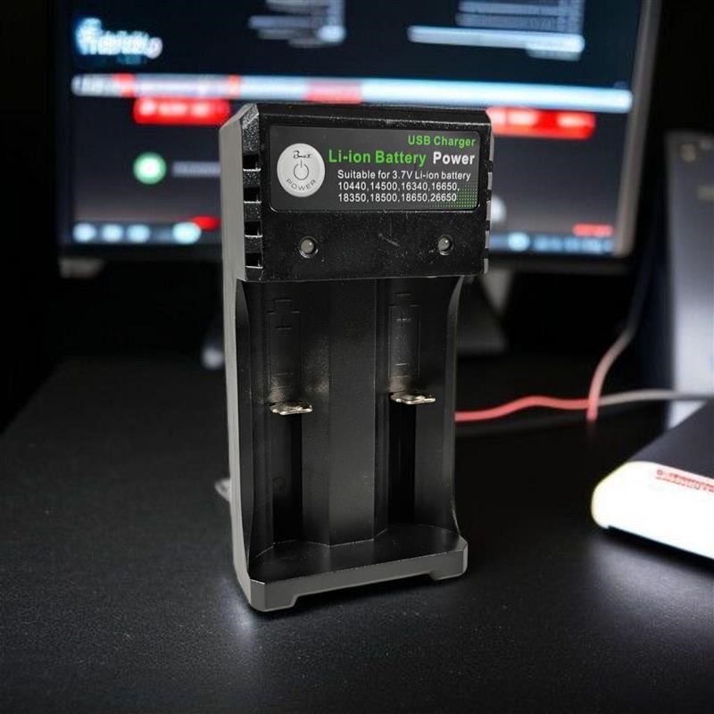 Bmax Charger Baterai 2 Slot 14500 18350 18650 18500 26650 Li-Ion LED - BH-042100-02U