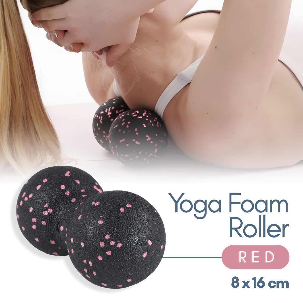 Mertrava Alat Bantu Yoga Peanut Massage Foam Block Roller Ball 8x16cm - D335