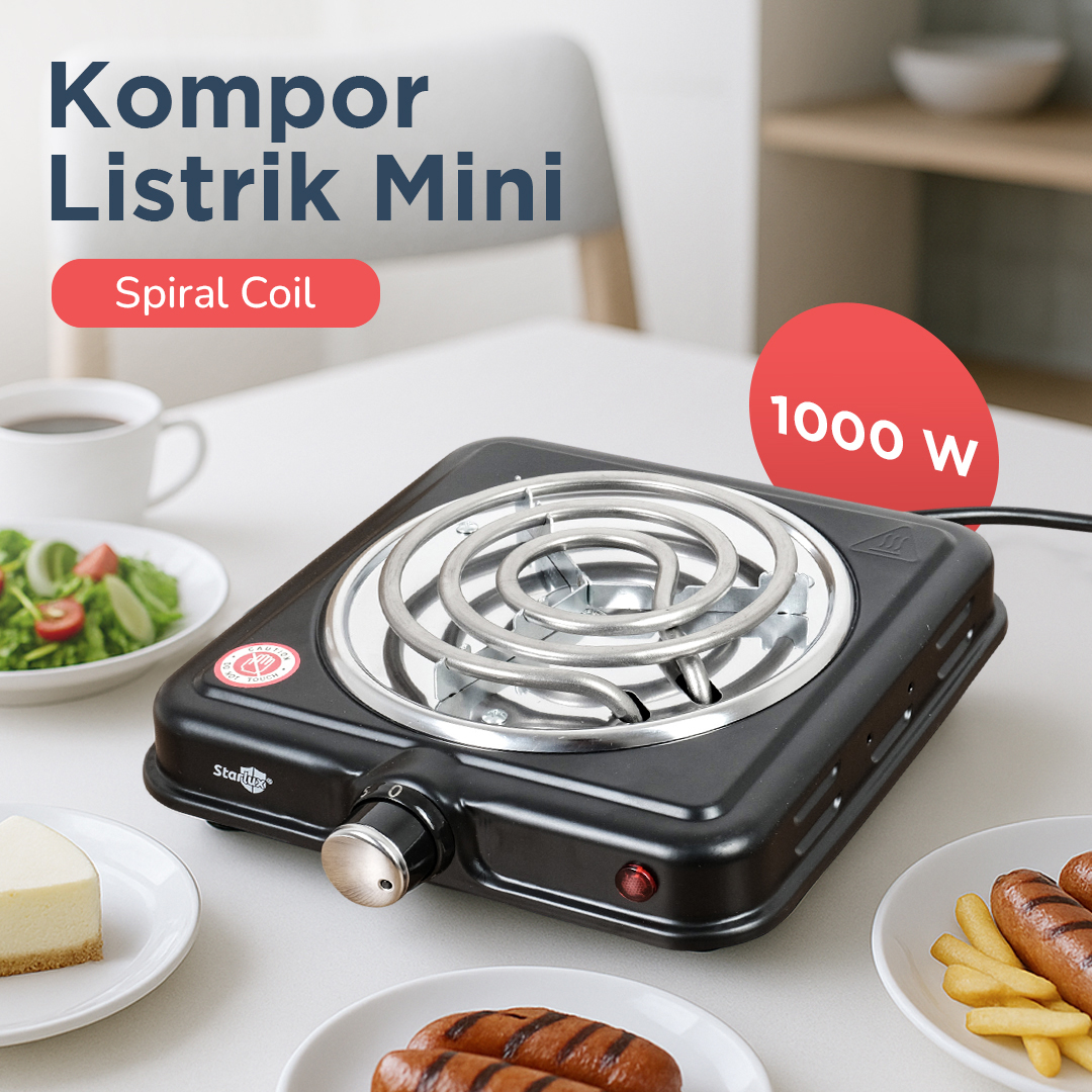 STARLUX Kompor Listrik 1 Tungku Mini Portable Coil Hot Plate 1000W - SHP-5701B