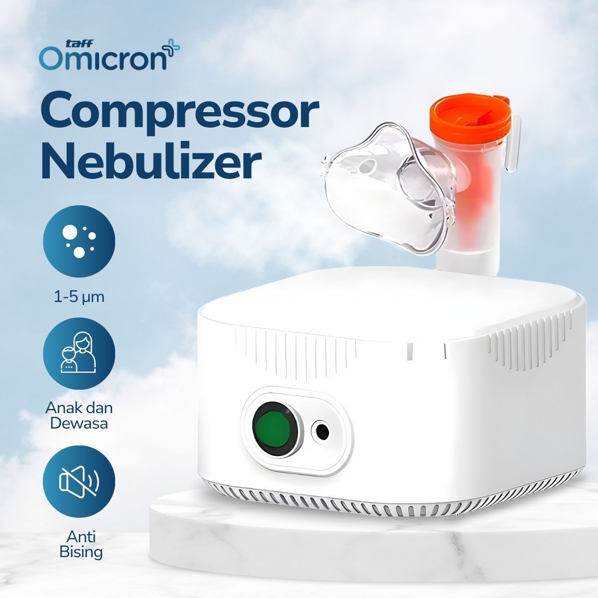 TaffOmicron Alat Terapi Pernapasan Medical Nebulizer Atomizer - JSL-W310