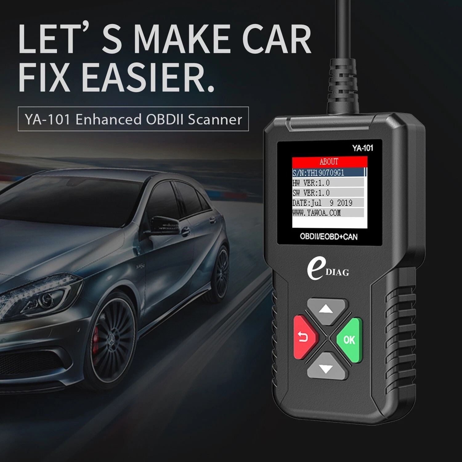 KINGBOLEN Pembaca Kode Diagnostik Mobil OBD2 Car Engine Scanner Tool - YA101