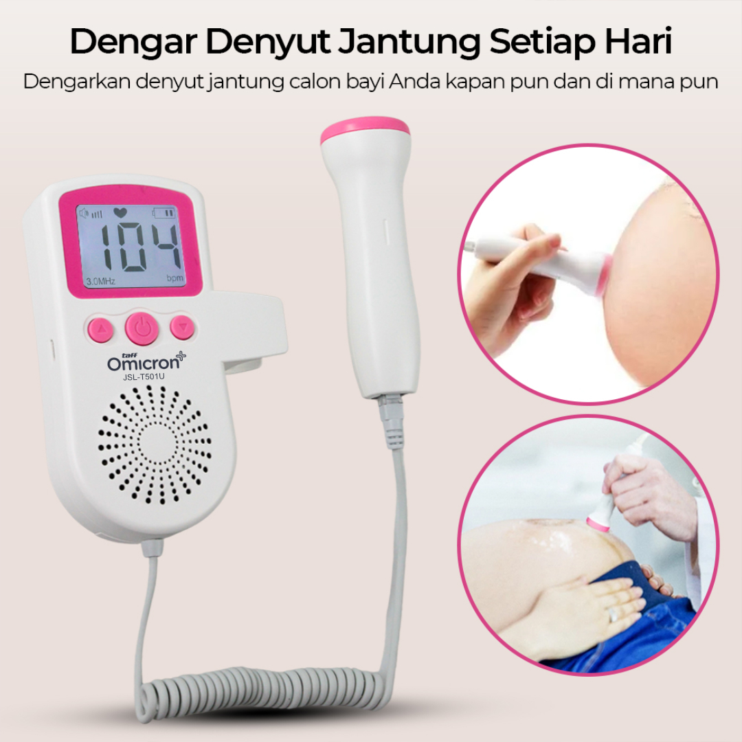 TaffOmicron Alat Deteksi Jantung Janin Fetal Doppler Heartrate Monitor - JSL-T501U