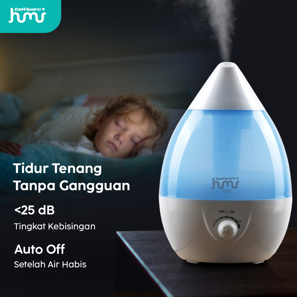 Taffware HUMI Air Humidifier Ultrasonic Classic Drop Adjustable 3L - H98