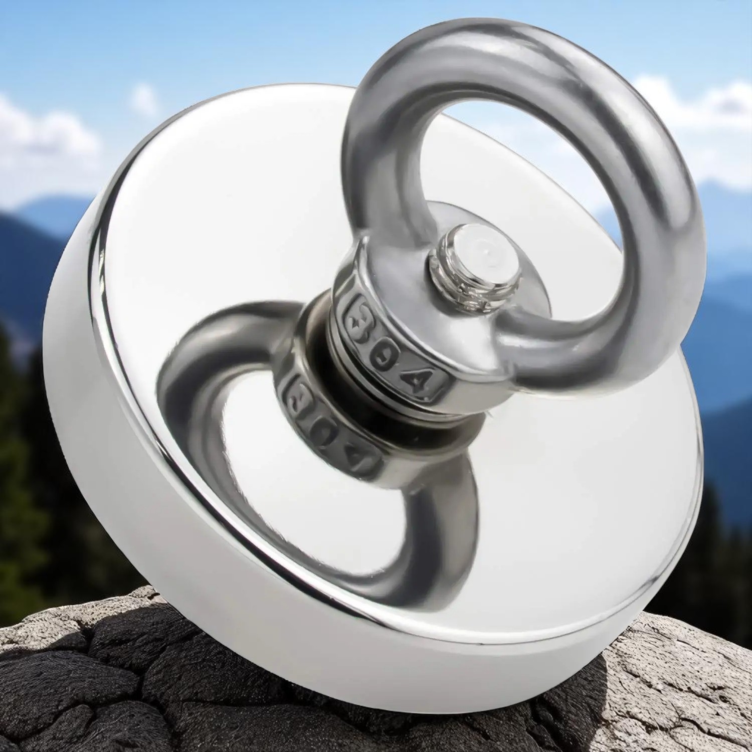 HYSAMTA Magnet Gantungan Round Hook Strong Neodymium 240kg 75mm - J75