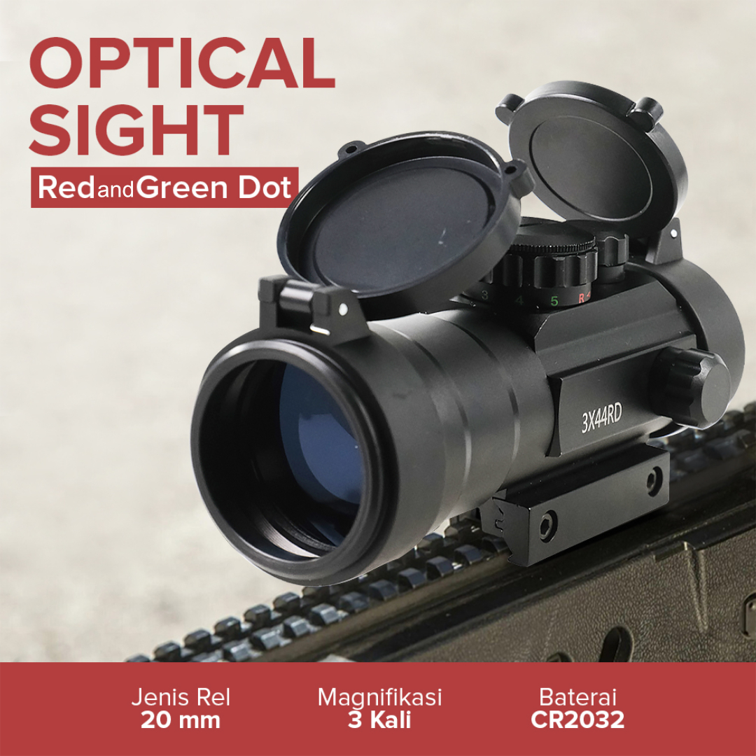 Bushnell Red Green Dot Laser Gun Optical Sight Mount Rifle 3x44 - 3X44RD