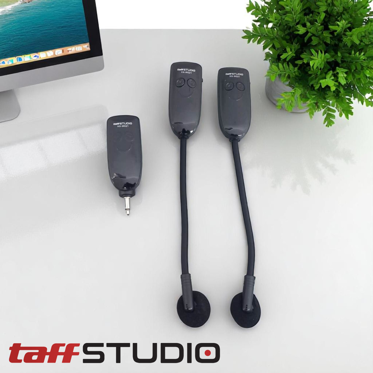 TaffSTUDIO Wireless Microphone Headset 2.4GHz 2 PCS with Receiver - HX-W021