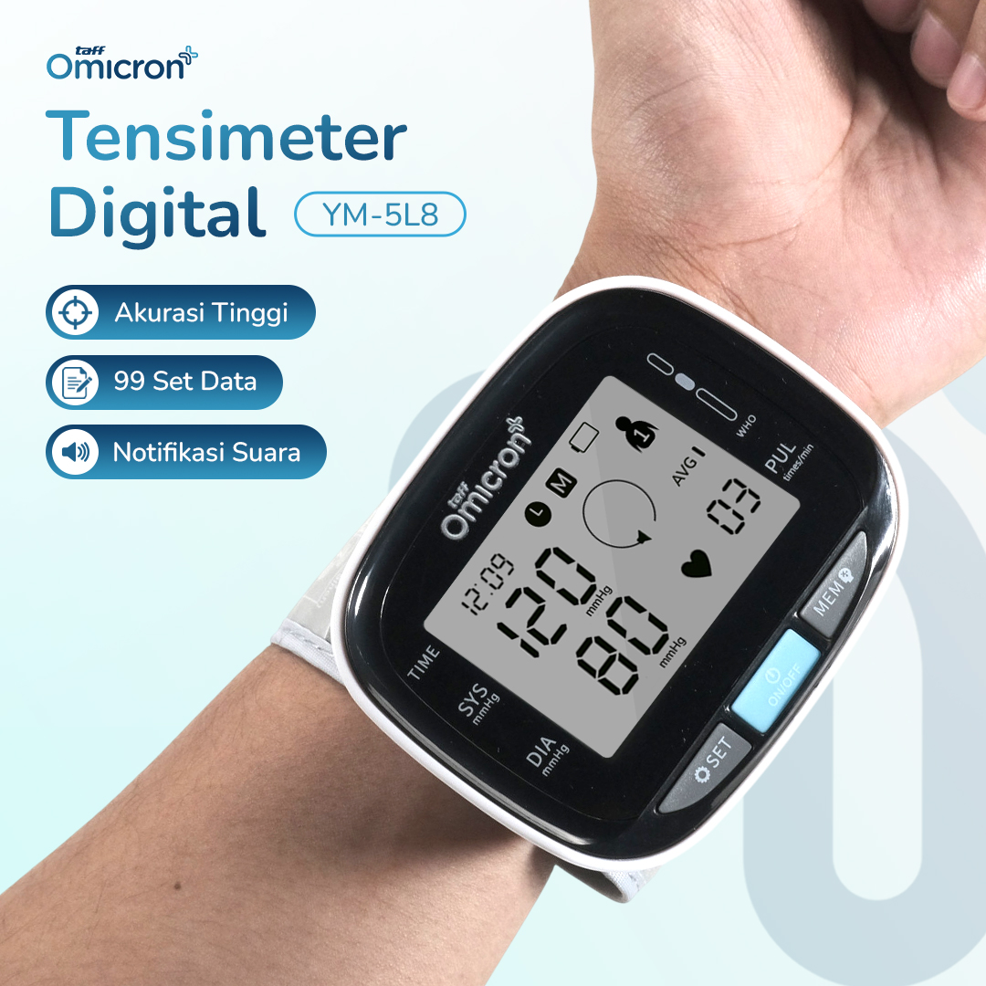 TaffOmicron Tensimeter Digital Pengukur Tekanan Darah English Voice - YM-5L8