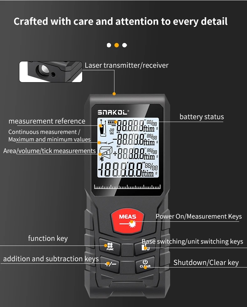SNAKOL Pengukur Jarak Laser Range Finder Portable Waterproof - SK