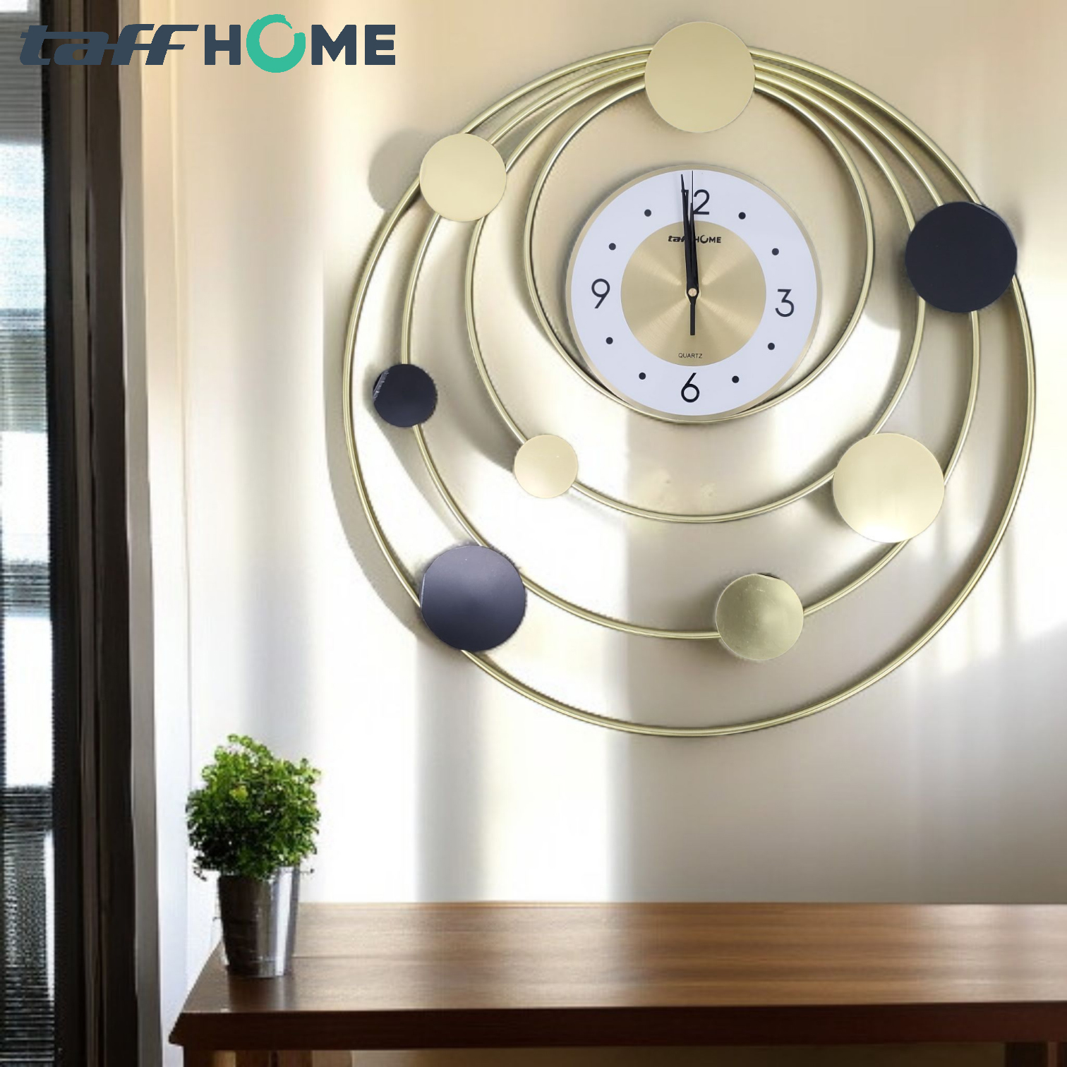 TaffHOME Jam Dinding Quartz Luxury Nordic Style 60cm Silent Movement - SFB6