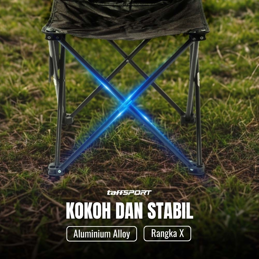 TaffSPORT Kursi Lipat Portable Outdoor Folding Chair L 38x38x65cm - DFC001