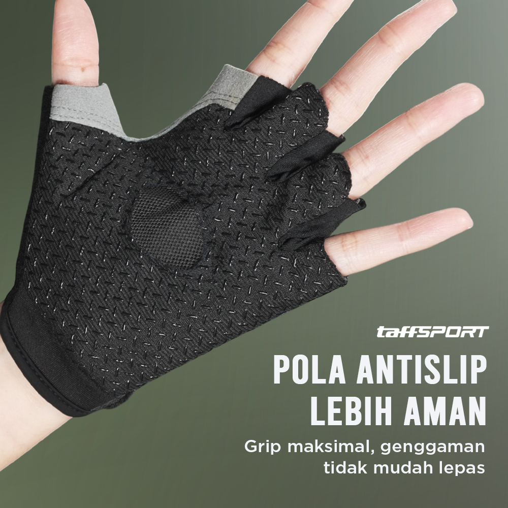TaffSPORT Sarung Tangan Half Finger Sepeda Gym - TSTS