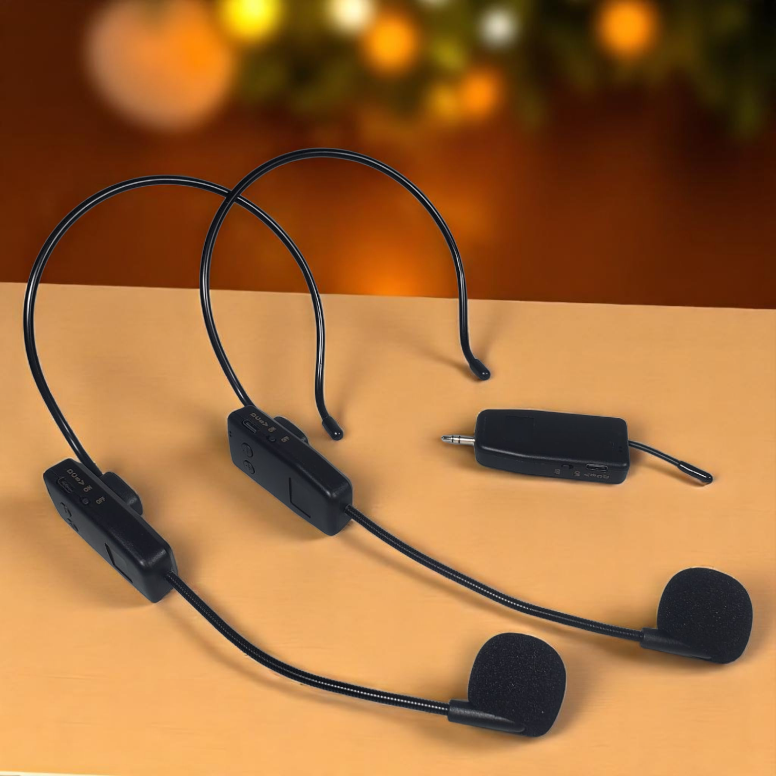 Erilles Wireless Microphone 2.4GHz Headset 2 PCS with Receiver - E65