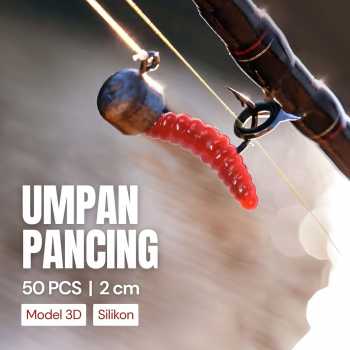 TaffSPORT Umpan Pancing Belatung Silikon Bait Fishing Lure 2cm 50 PCS - WD-160