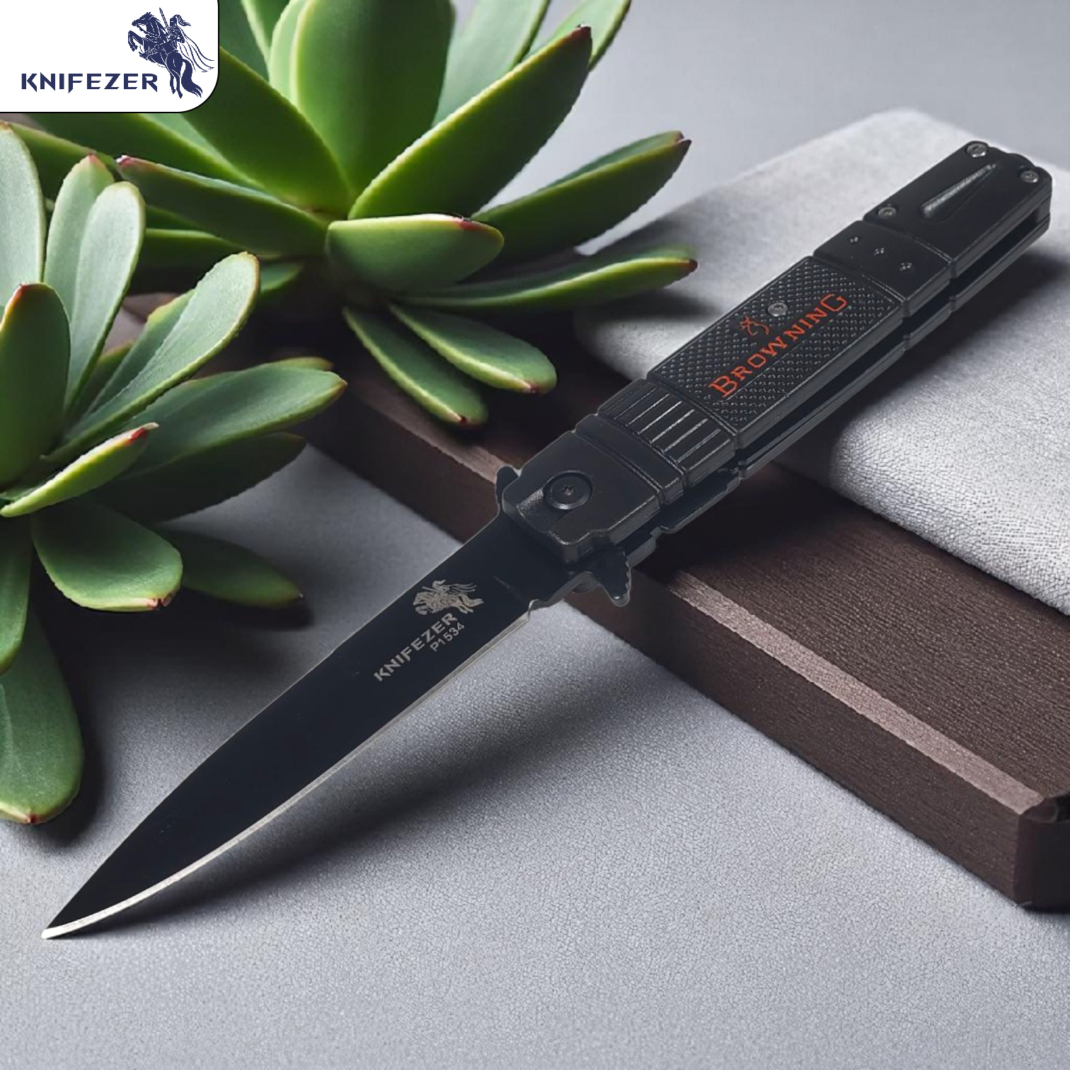 KNIFEZER BROWNING Pisau Lipat Berburu Survival Tactical Knife 22cm - P1534