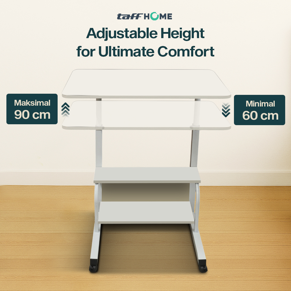 TaffHOME Meja Laptop Adjustable Portable Working Desk 3 Layer 60x40cm - ND04