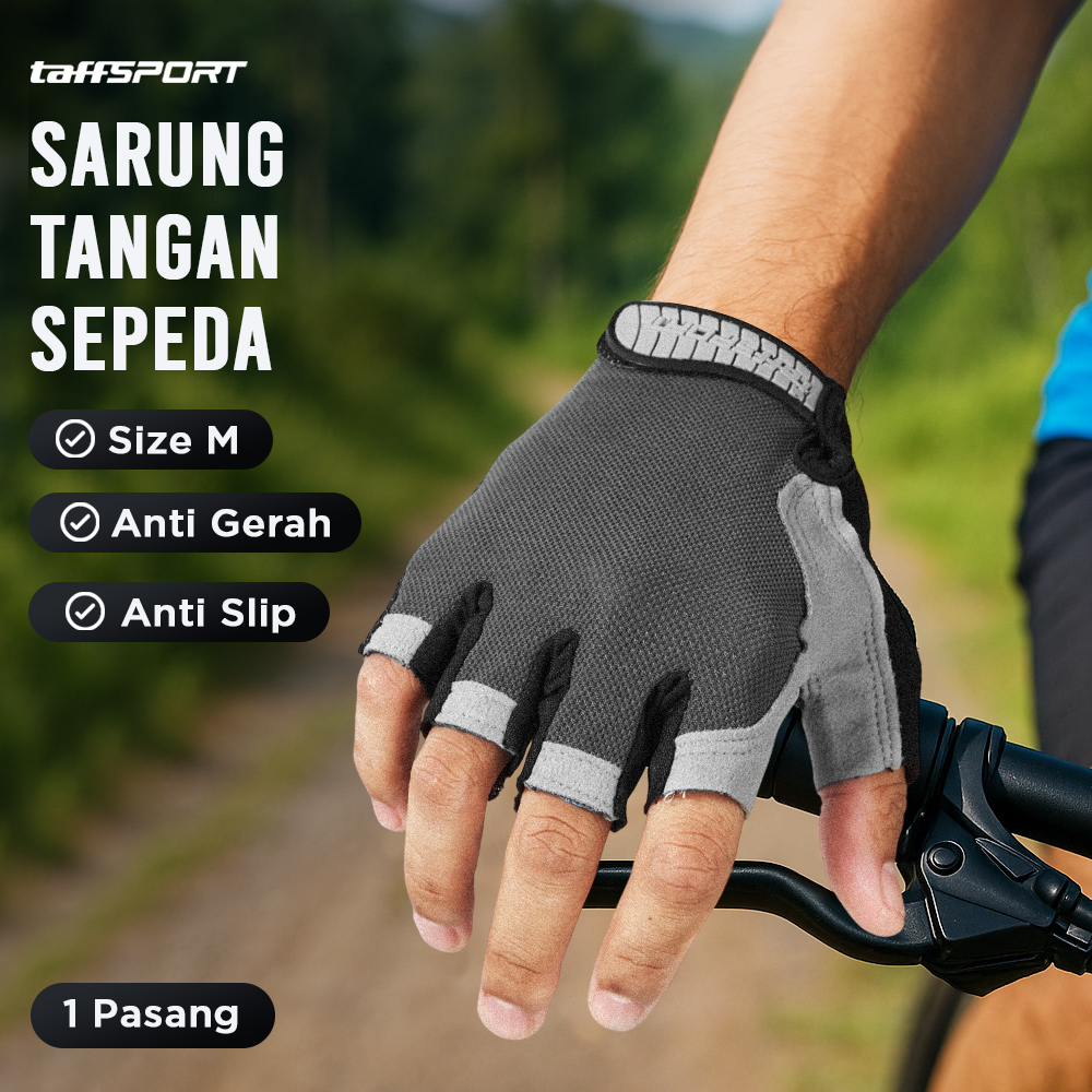 TaffSPORT Sarung Tangan Half Finger Sepeda Gym - TSTS