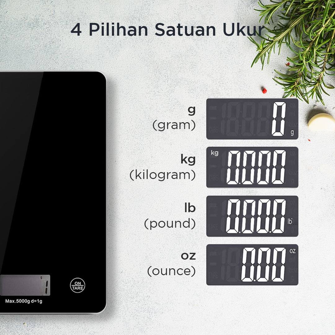 VKTECH Timbangan Dapur Mini Digital Scale 5kg 1g - CK10A
