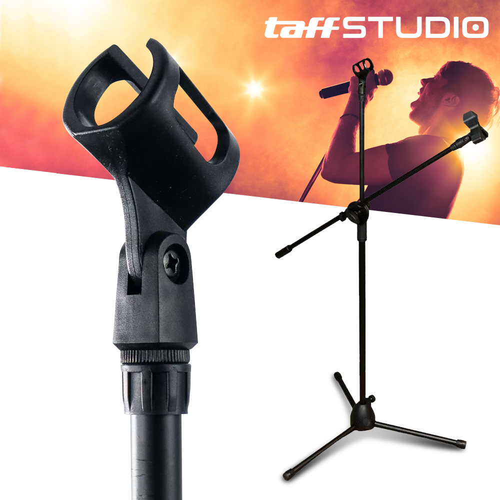 TaffSTUDIO Microphone Stand Tripod Professional Adjustable 2 Holder - NB-107