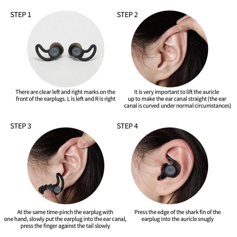 TaffSPORT Penutup Telinga Earplug Noise Reduction 3 Layer 1 Pair - VO75 - Gambar 3