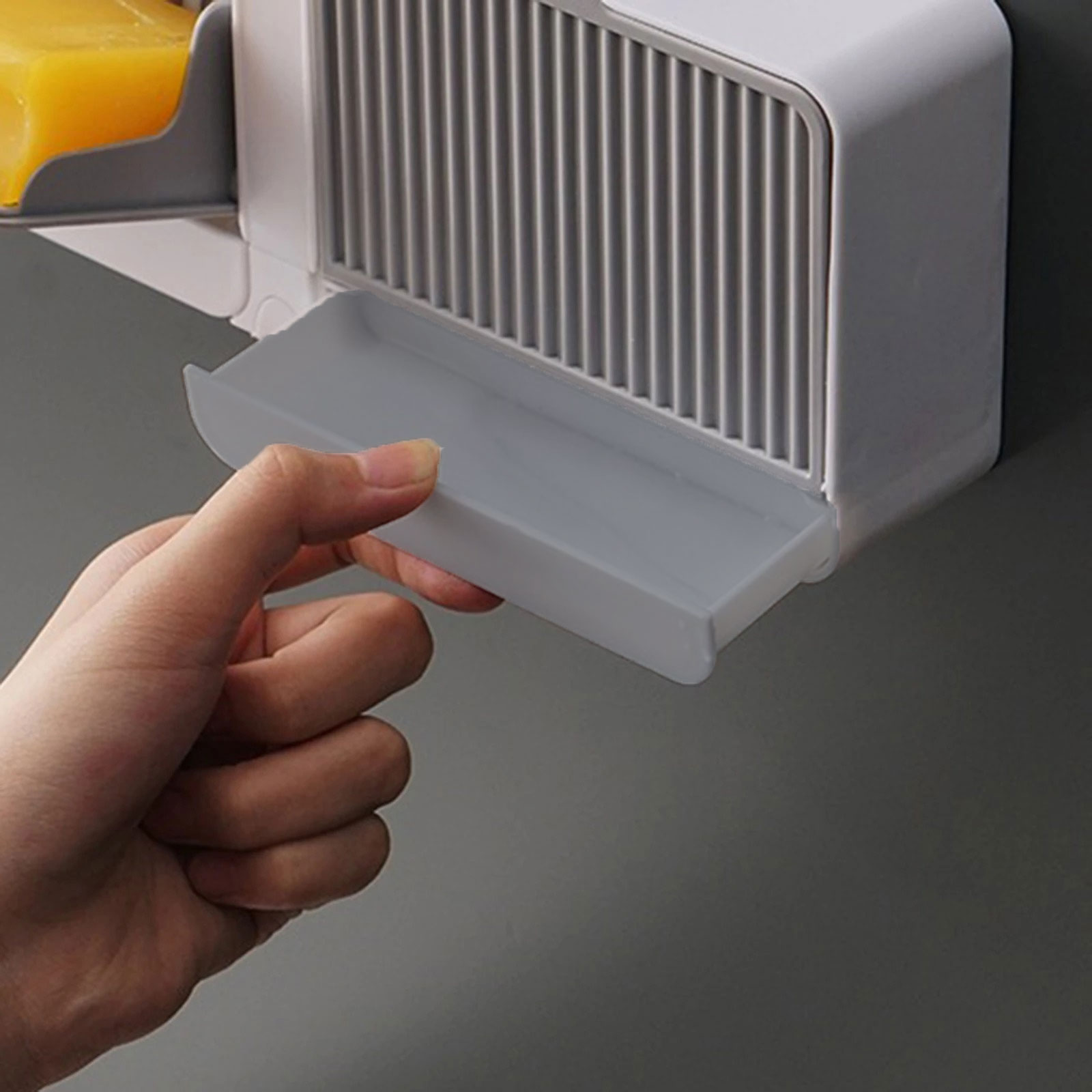 KESOTO Tempat Sabun Batang Kamar Mandi Dinding Tempel Drain Box Soap - K12