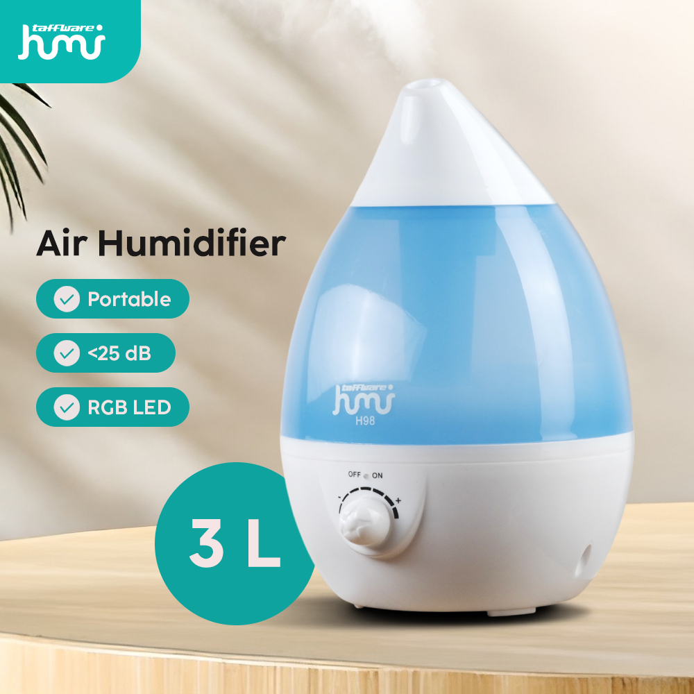 Taffware HUMI Air Humidifier Ultrasonic Classic Drop Adjustable 3L - H98