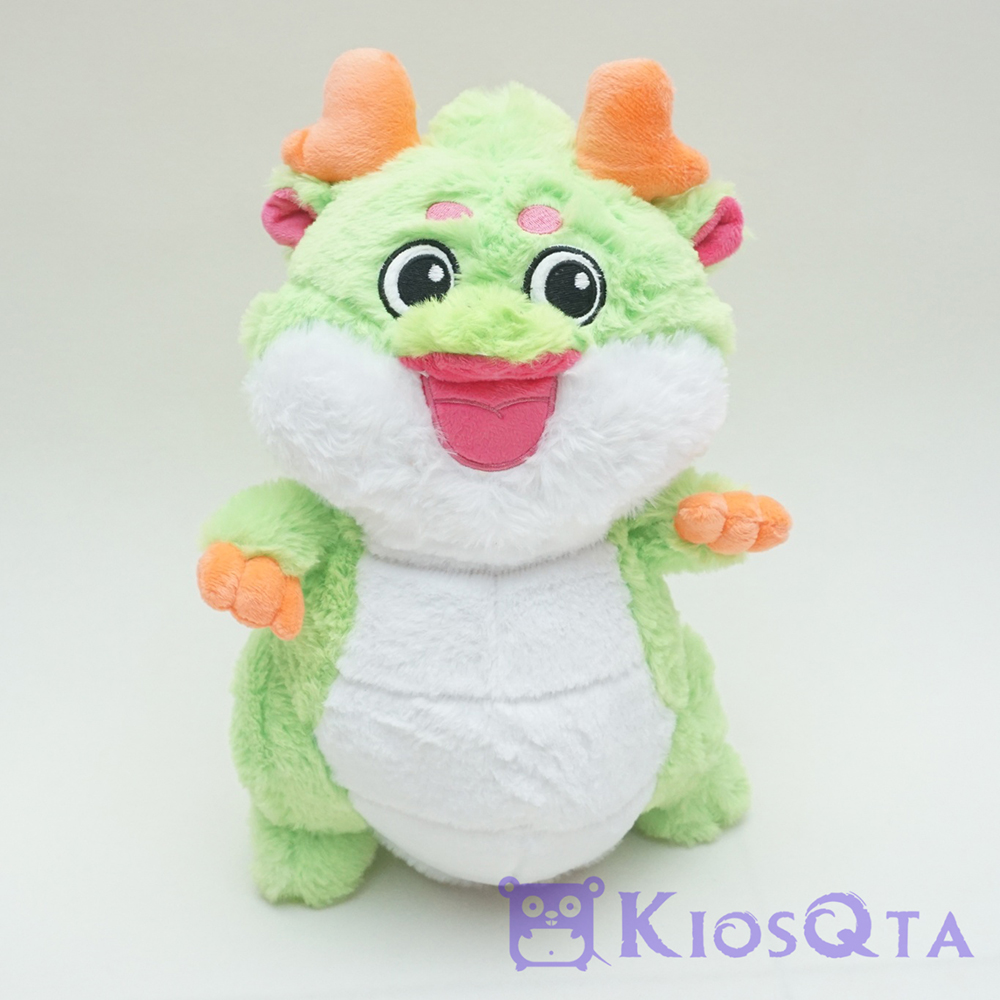 boneka naga dinosaurus hijau muda orange cute dragon medium