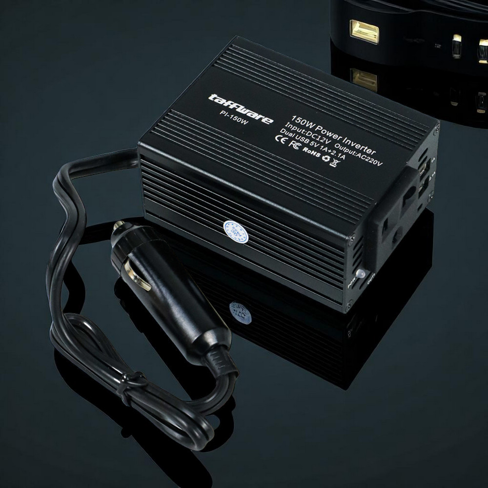 Taffware Power Inverter Mobil 12V to 220V 150W dengan 2 USB Port - PI-150W