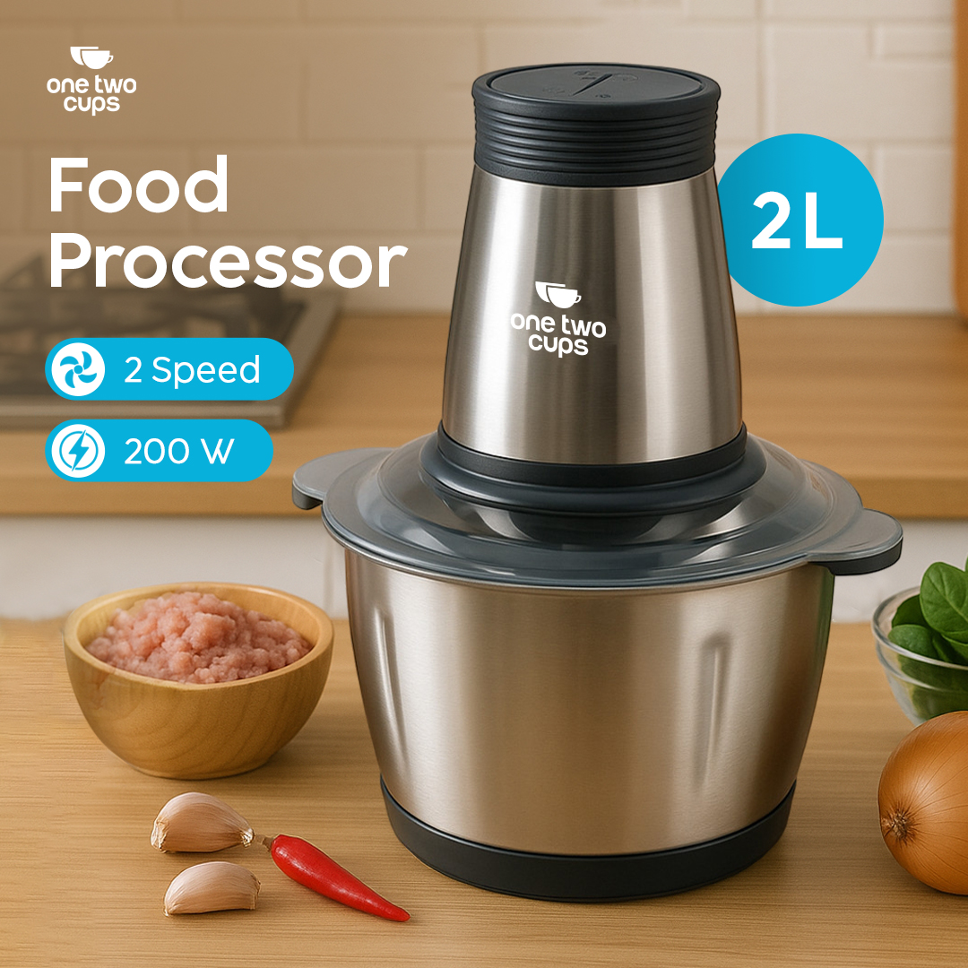 One Two Cups Food Processor Penggiling Daging Meat Grinder 2L 200W - JJ-1966