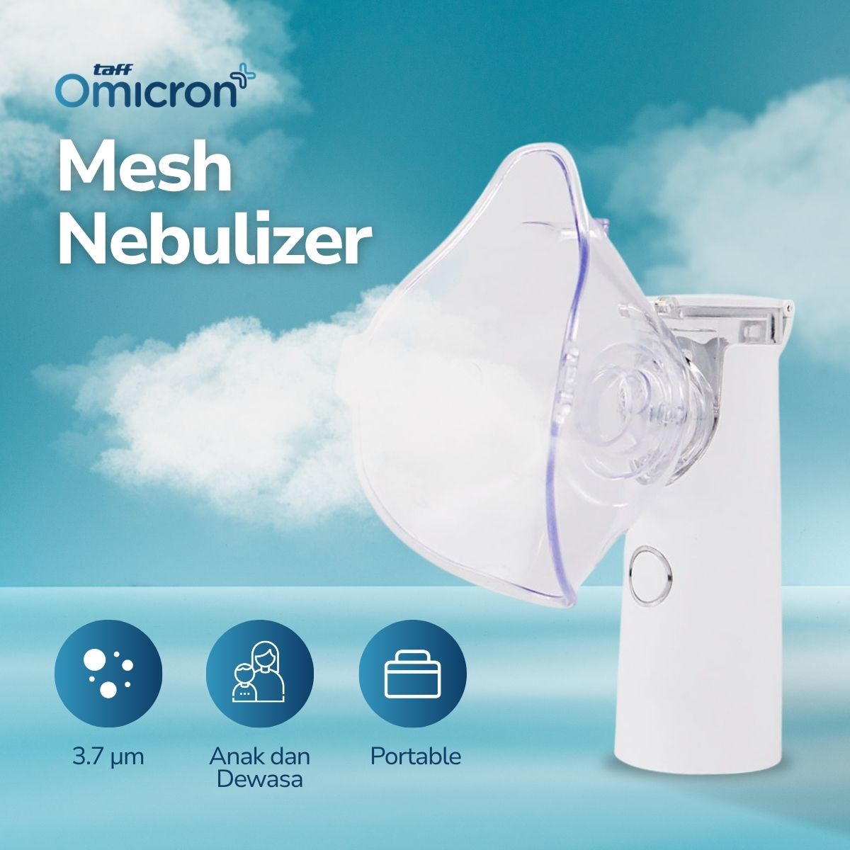 TaffOmicron Alat Bantu Pernafasan Terapi Asma Nebulizer Inhaler - JSL-W301