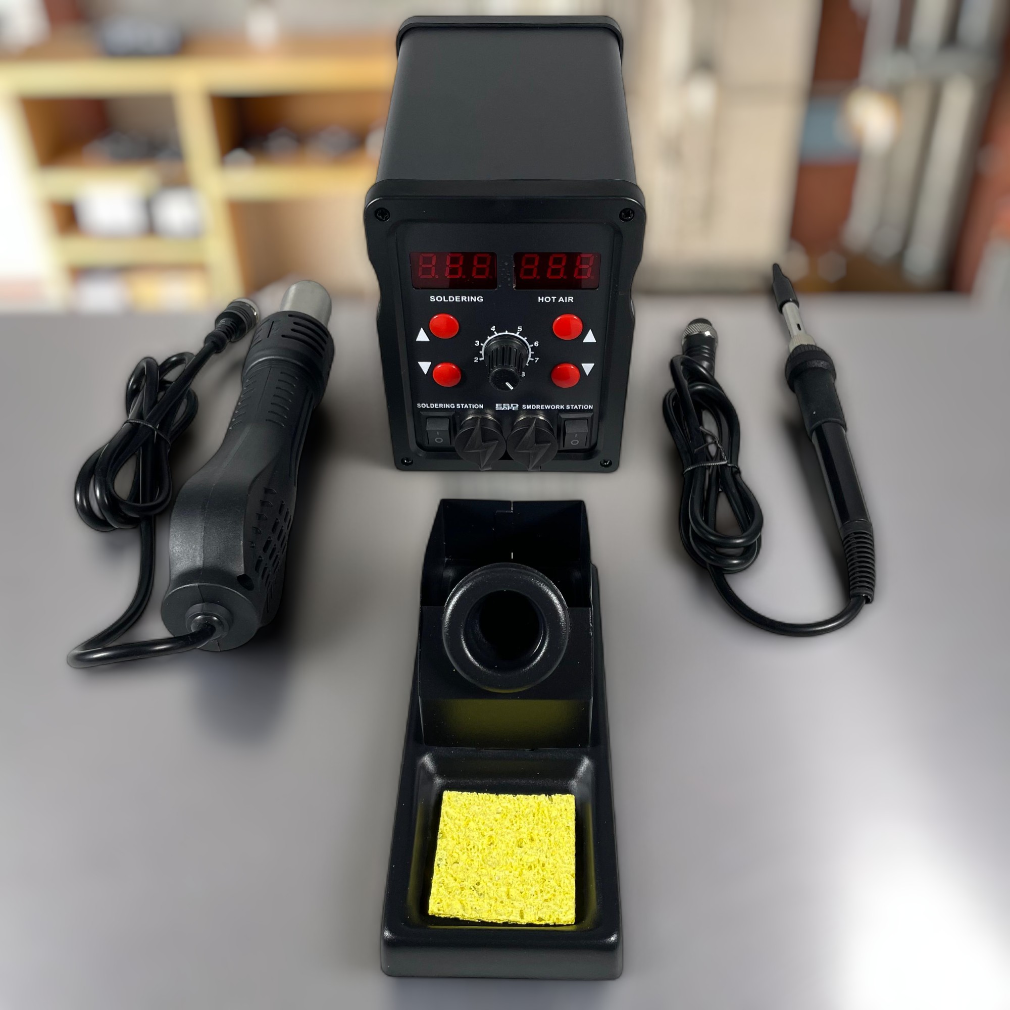 SOUTES Soldering Station 2in1 Solder 80W with Hot Air Heat Gun 700W - 8586D