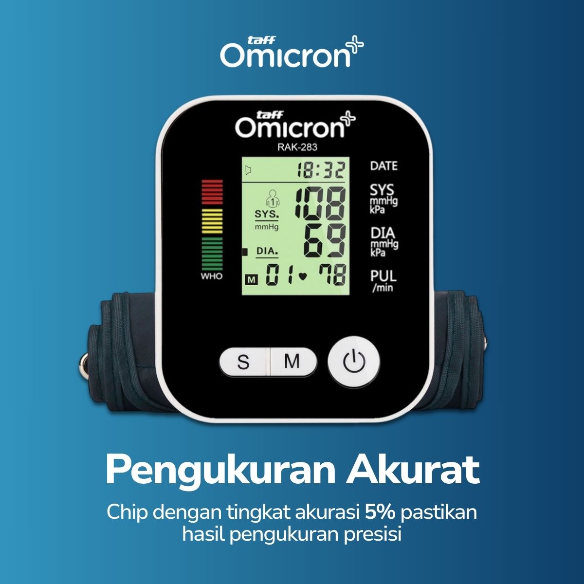 TaffOmicron Tensimeter Digital Pengukur Tekanan Darah Dual Power - RAK-283