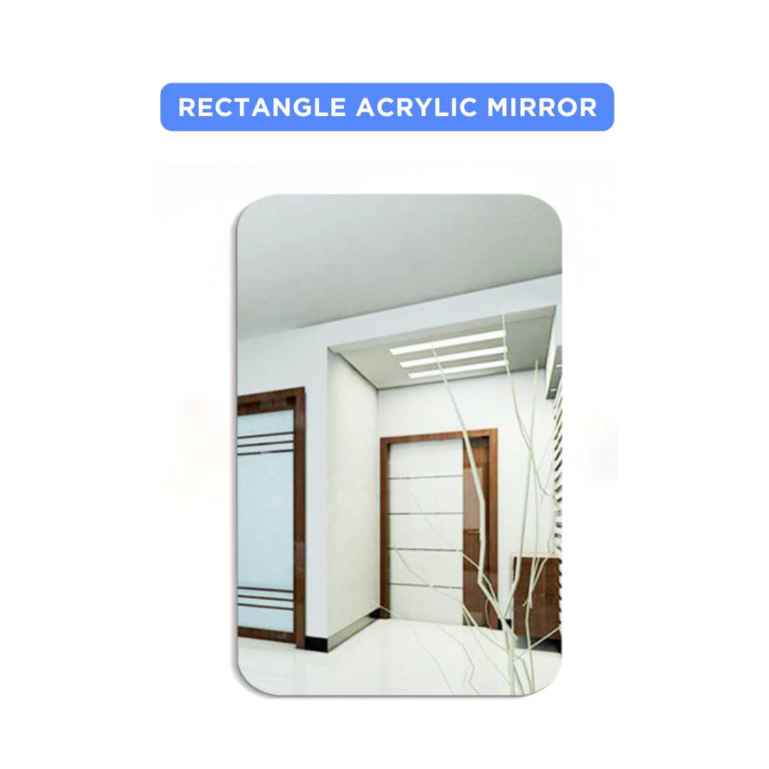 TaffHOME Cermin Akrilik DIY Bathroom Wall Acrylic Mirror Waterproof - L02