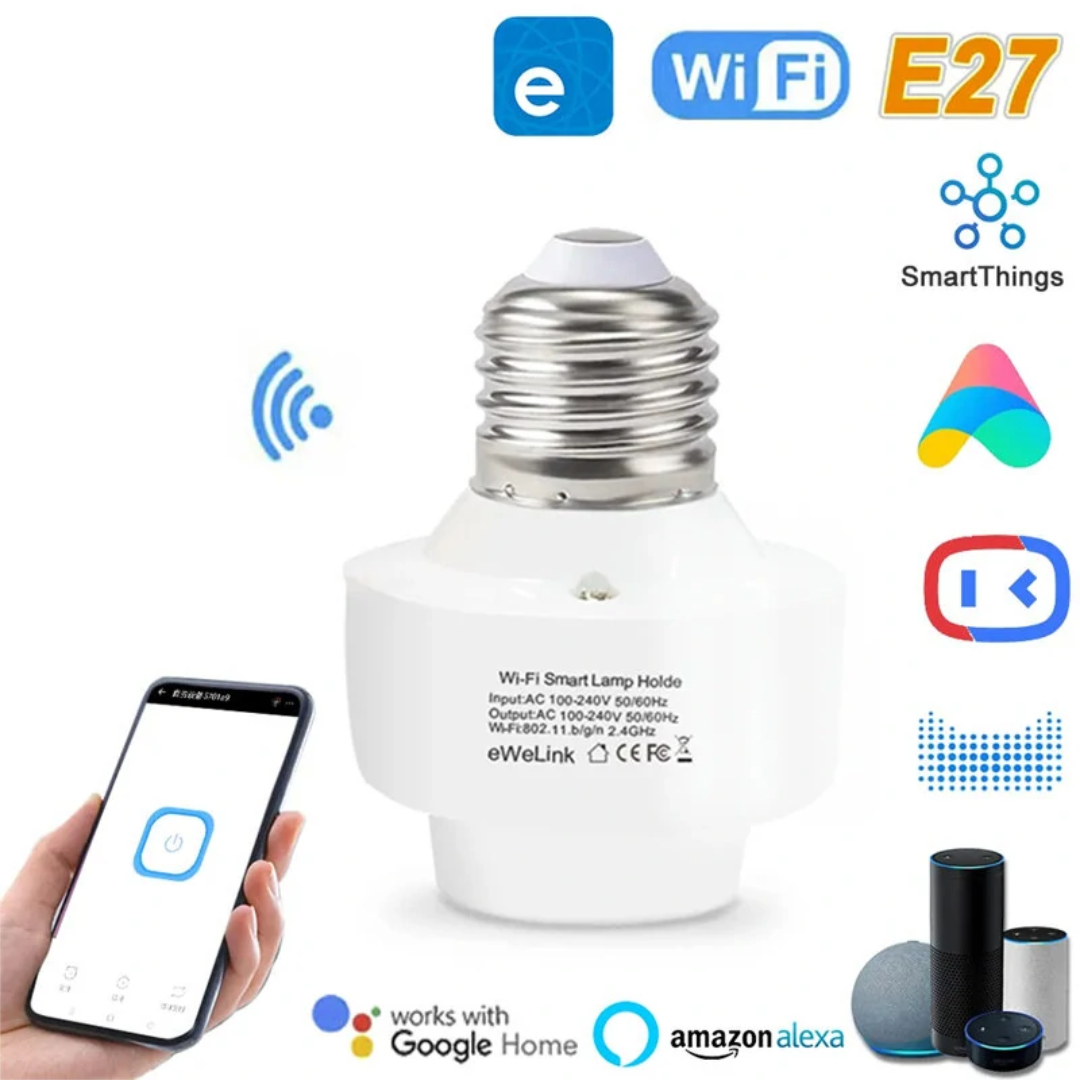 Yiweiilan Fitting Lampu Pintar Smart Lamp Socket Remote Mobile App E27 - DT0008