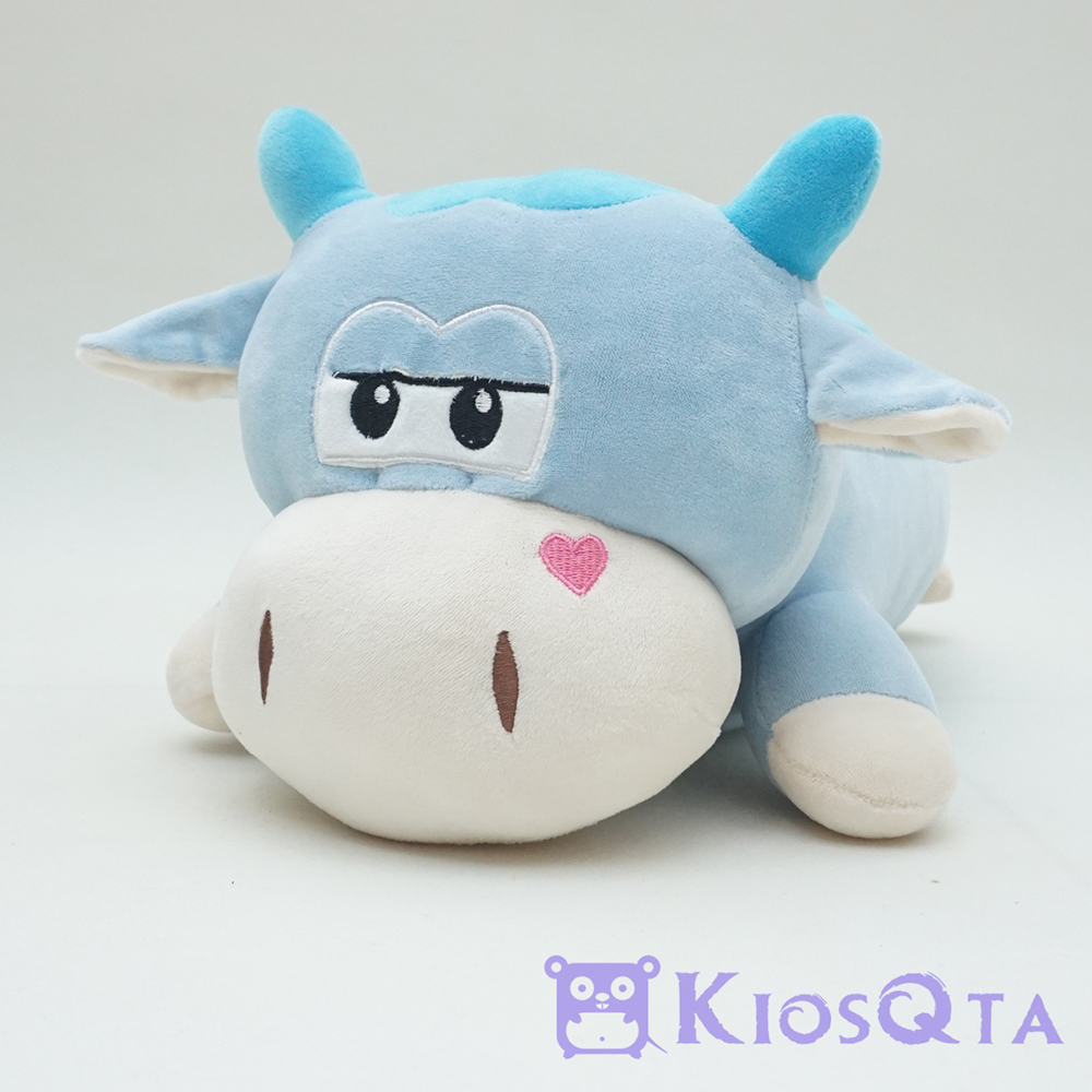 guling boneka sapi bete lucu cute cow biru medium