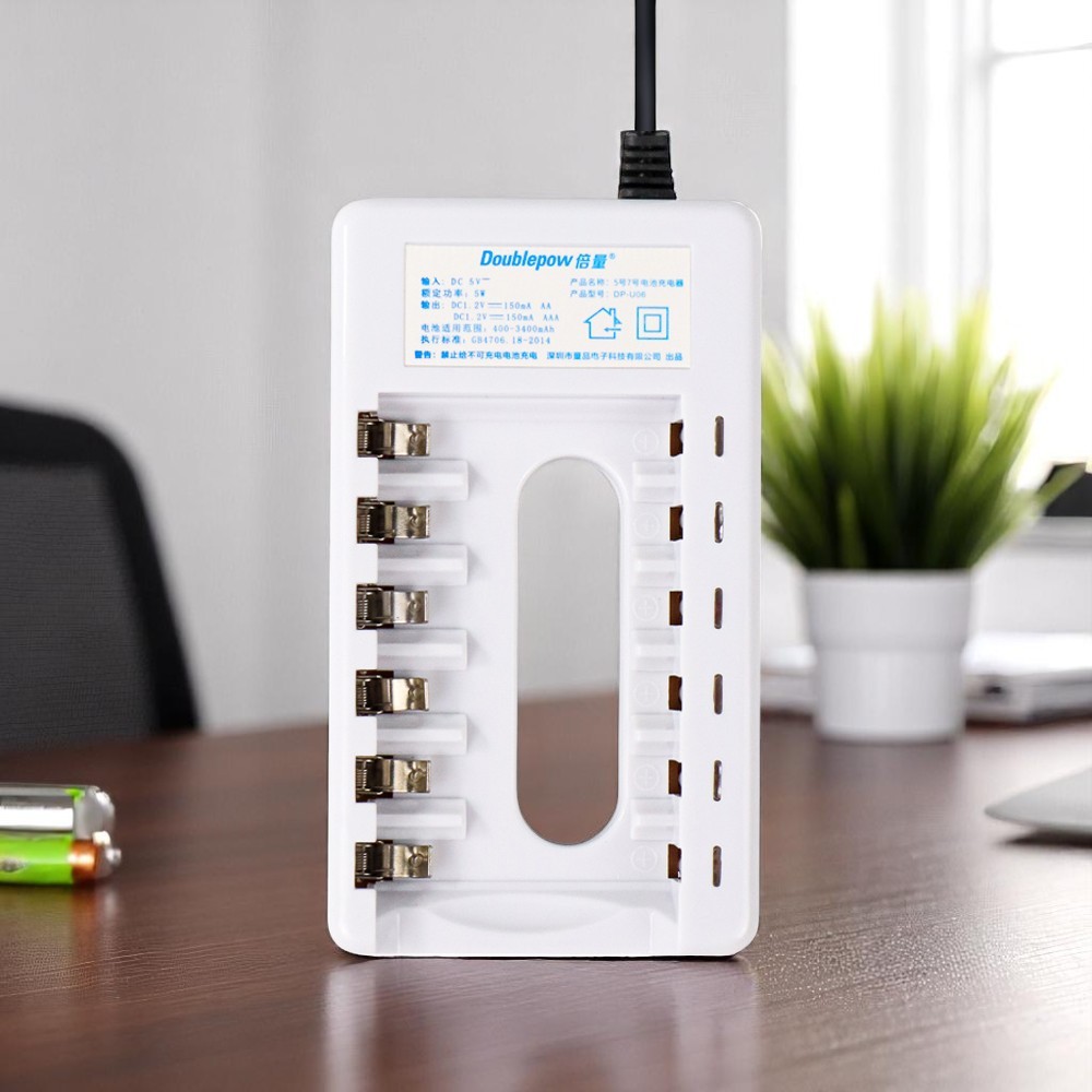 Doublepow Charger Baterai 6 Slot AA AAA Ni-MH Ni-CD with LED - DP-U06