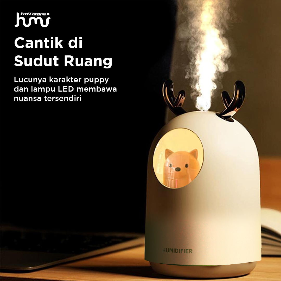 Taffware HUMI Air Humidifier Mini Ultrasonic Diffuser RGB Puppy 300ml - M106