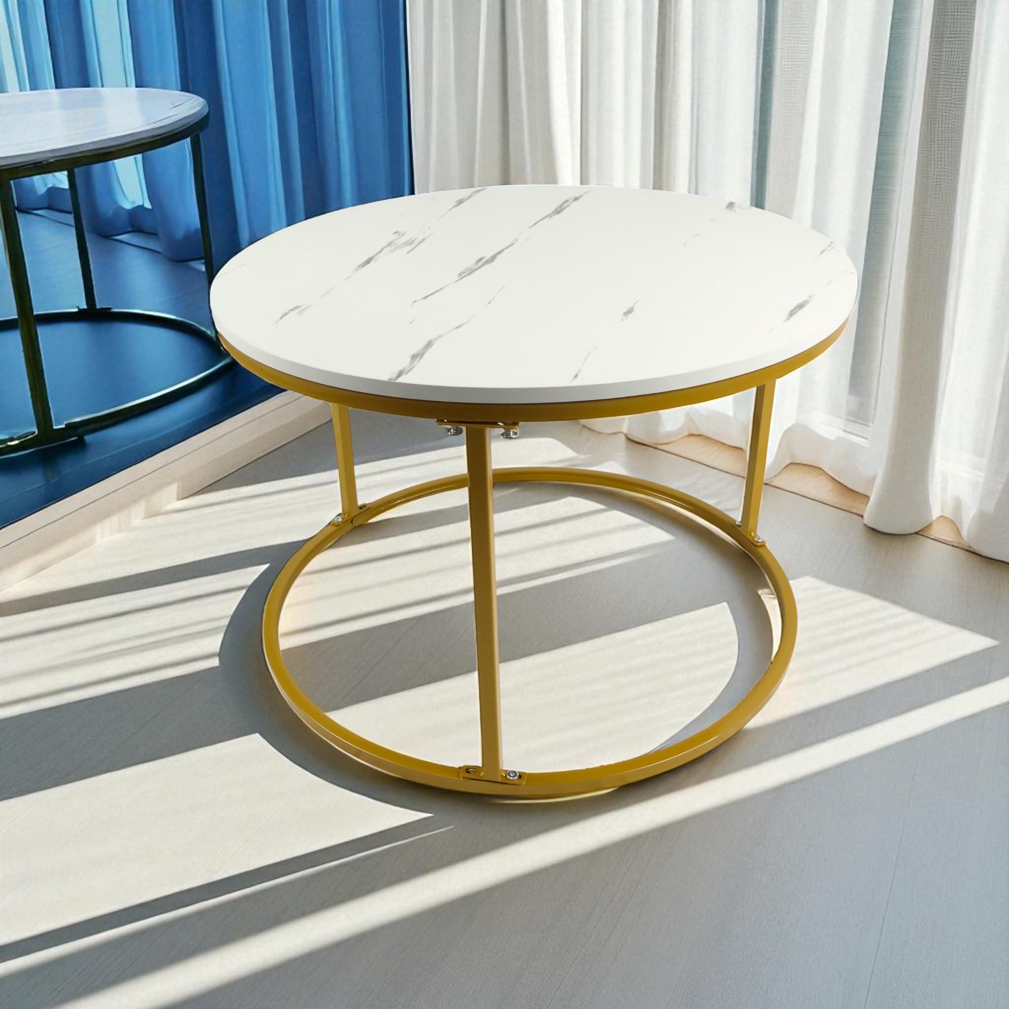 Geja Meja Sofa Side Table Marbel European Style Round 60cm - ND07